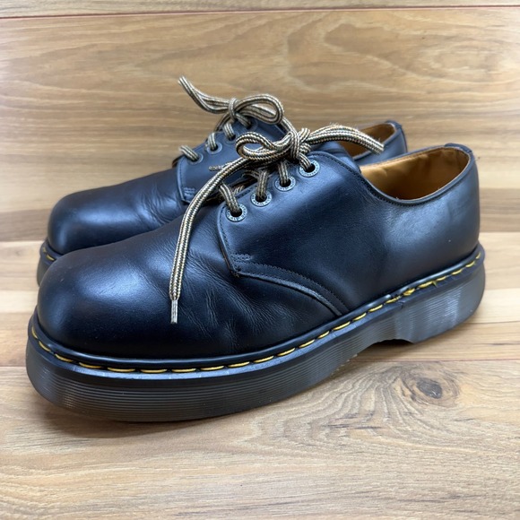 DR MARTENS Vintage Chunky 90\'s Mens 11 UK 10 Square Toe Black Oxford ENGLAND
